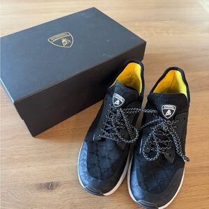 Lamborghini Men's Black and Yellow Sneakers